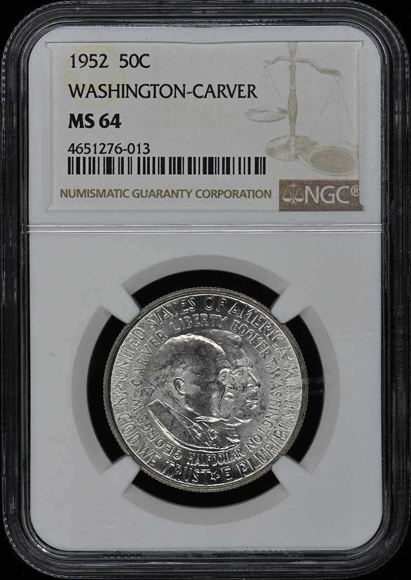 【NGC　MS62】1952 アメリカ ワシントン・カーバー 記念50セント銀貨 MS 64 Graded 1952 US Commemorative Coins for sale | eBay