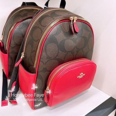 NWT Coach Court Backpack In Blocked Signature Canvas CZ771/CZ176