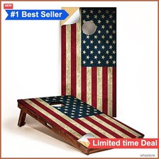 Vinyl Cornhole Board Wraps 2x4ft Distressed American Flag Laminated