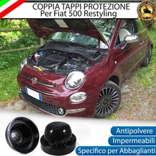 COPPIA TAPPO TAPPI FARO COPRIFARO GOMMA FIAT 500 RESTYLING ABBAGLIANTI LED XENON