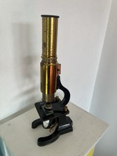 Antique  Brass Microscope with Wooden Box