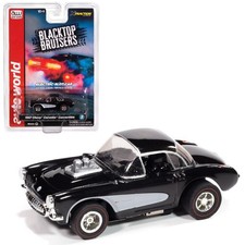 SC417-2BLK Auto World Xtraction 1957 Chevy Corvette Black HO Scale Slot Car