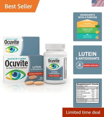Eye Vitamin & Mineral Supplement, Lutein & Antioxidant Vitamins A, C & E, Zin...