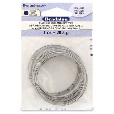 Remembrance Memory Wire Bracelet .62mm .25oz Bright - 75 Coils