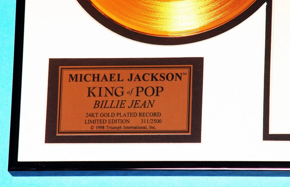 DISQUE D'OR officiel  Michael JACKSON  KING of POP  "Billie Jean"  NEUF - Photo 3/4