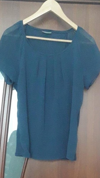 Women Street one Shirt Navy Chiffon M