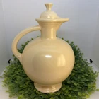 Rare Vintage Fiesta Ivory Carafe Pitcher with Lid Fiestaware 10"
