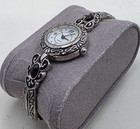 Vintage(80s/90s) Southwestern Style Women's Quartz Watch Silver Plated Faux Onyx — photo 10