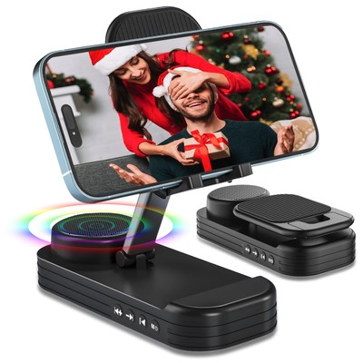Tech Gift for Men, Cell Stand with Wireless Bluetooth Speaker and Anti-Slip B...