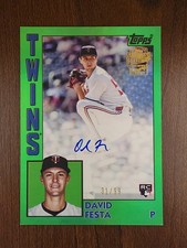 David Festa 2025 Topps Archives 1984 Auto Green Foil /99 #84FFA-DF Twins Rookie