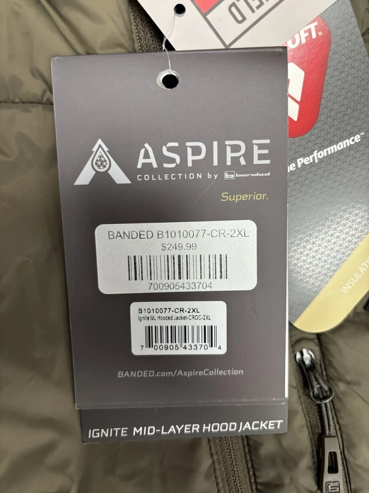 Banded Aspire Ignite ML Hooded Jacket Croc 2XL New With Tags - Image 2 of 3
