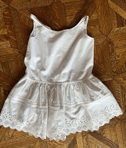 Antique White Cotton Eyelet Childs Petticoat
