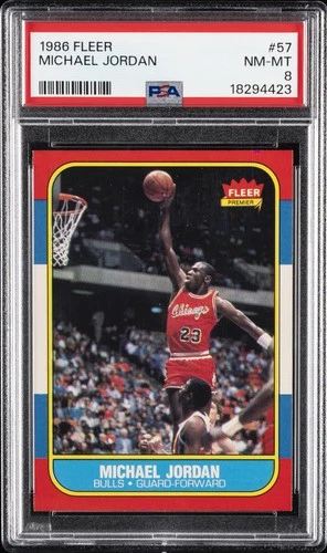 1986 FLEER #57 MICHAEL JORDAN PSA 8