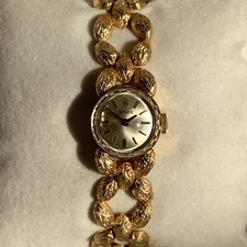 RARE 1960s Vintage Rolex 14k Yellow Gold Ladies Bracelet Watch 6"