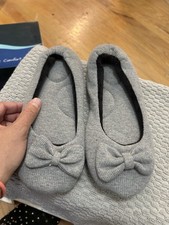 Therapedic Gray Women  s Slippers Size 8