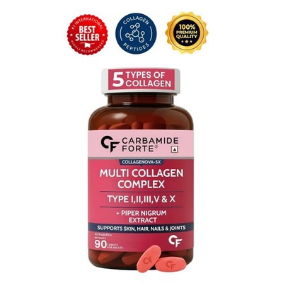 Carbam.ide Forte Multi Collagen Tablets Type I II III V X 90Ct