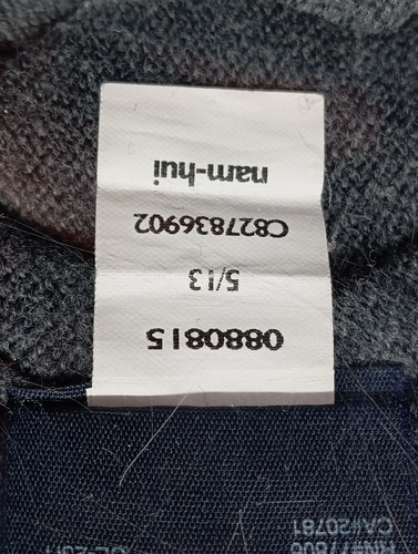 TOMMY HILFIGER Sweter męski Dekolt w serek Szary rozm. 48/M Bawełna Kaszmir - Zdjęcie 6 z 6