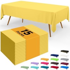 Disposable Table Cloth - 15 Pack, 54 x 108 Inch 54" x 108" - 15 Packs Yellow