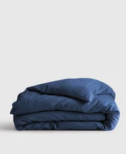 NWOT Quince Full Queen Linen Flax Duvet Cover ONLY NO SHAMS Indigo Blue