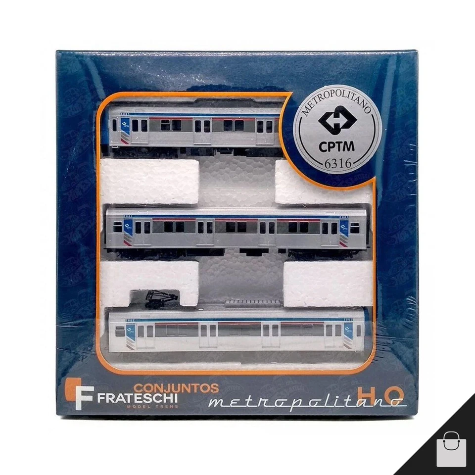 Frateschi 6316 CPTM Metropolitan Metro Subway Miniature Train 3 Car Set HO 1:87 - Image 2 of 4