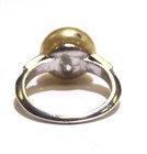 925 sterling silver Pale yellow pearl CZ cubic zirconia ring 2.9g estate — photo 3