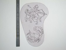 vtg 1960s 70s Tattoo Flash acetate stencil Sagittarius and Pisces Zodiac ZOD1