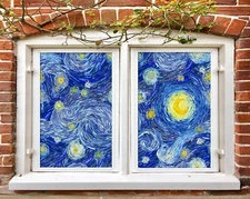 3D Starry Sky A585 Window Film Print Sticker Cling Stained Glass UV Sinsin