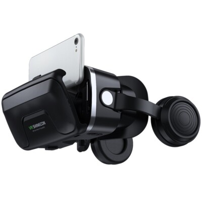 VR Shinecon Smartphone VR Headset 3D Audio Surround Integriert Schwarz