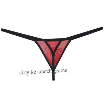 Mens See-through Shiny Mash Bikini Thong Underwear Sheer G-String Organdy T-back