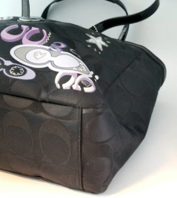 Coach Black Signature C Graffiti Optic Kiss Lock DIAPER/TRAVEL Bag