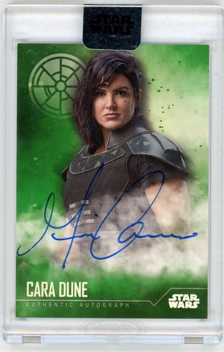 GINA CARANO as CARA DUNE 2020 TOPPS STAR WARS STELLAR AUTOGRAPH AUTO CARD 2/20 - Afbeelding 1 van 2