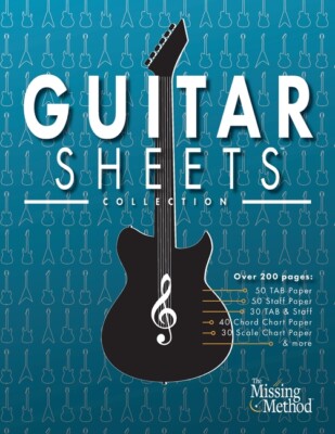 Guitar Sheets Collection: Over 200 Pages Of Blank Tab Paper, Staff Paper, C...