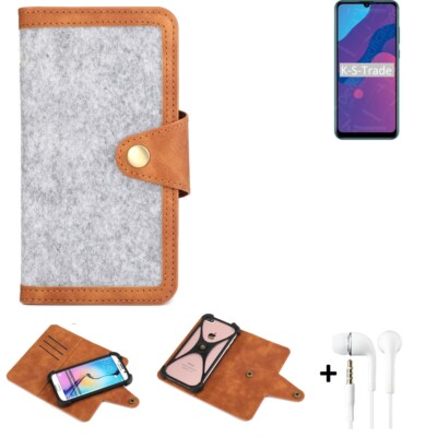 Schutz-Hülle + Kopfhörer für Huawei Honor 9A Handy-Hülle, hellgrau