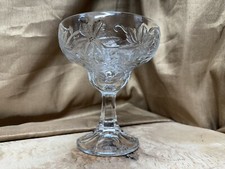 1 Princess House #514 Fantasia Poinsettia Crystal Glass 14oz Margarita Glass
