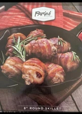 PARINI GLAZED CERAMIC 8" ROUND SKILLET FOR THE GRILL NEW IN BOX