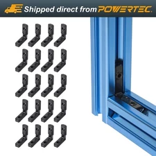 POWERTEC L-Shape Interior Inside Corner Connector Joint Bracket 20 Sets (74006)