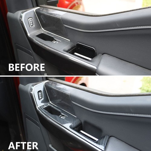 Carbon Fiber Style Interior Door Window Switch Panel Cover Trim for Ford F-150 - Picture 6 of 26