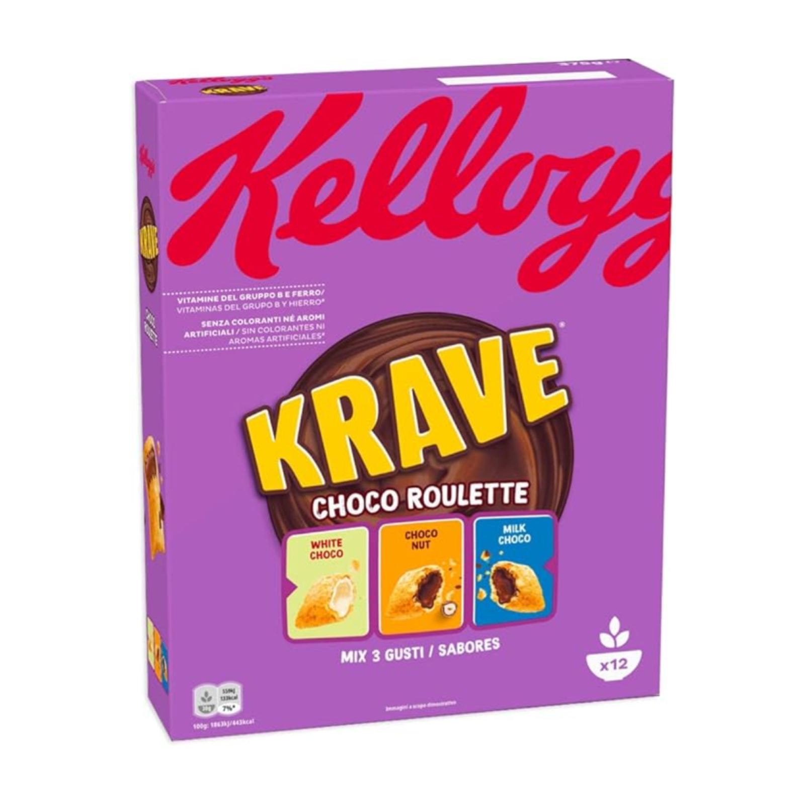 Cereali Kellogg's Krave Choco Roulette Cereali Mix 3 Gusti Cioccolato 410 g