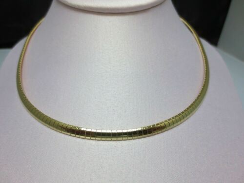 16 INCH 6MM 14KT GOLD PLATED OMEGA CHAIN NECKLACE