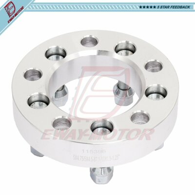 Set Of 4 Wheel Adapters - 1.25" Thick, 5x4.75 To 5x4.5 Bolt Pattern, 12x1.5 Thread For Chevy S10 & Pontiac Firebird