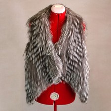 YVES SALOMON Gray Fox Fur Vest Size 38 4 S