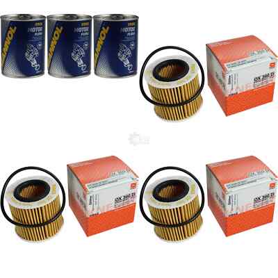 3x Original MAHLE / KNECHT Ölfilter OX 360D + 3x SCT Motor Flush Motorspülung