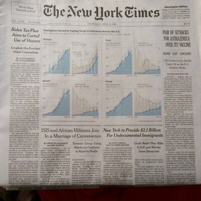 The New York Times Thursday 8 2021. PAIR OF SETBACKS FOR ASTRAZENECA OVER ITS...