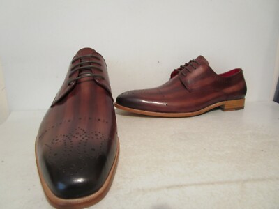 Steven Land Mens SL0001 Leather Oxford Dress Shoes Walnut Sizes 8.5 - 13