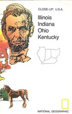 Map National Geographic Illinois Indiana Ohio Kentucky 1977