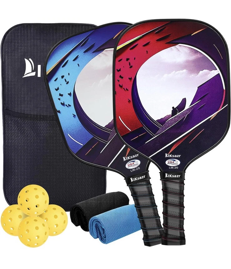 Pickleball Paddles Set of 2, Carrying Case, Towels, Balls USAPA Approved Pickleball Paddles Set of 2, Carrying Case, Towels, Balls USAPA Approved