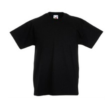 NEW Wholesale Youth Teen 14-15 Kids T-Shirts Tee's 72 BLACK Fruit of Loom 34-36"