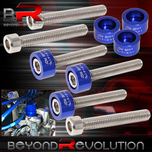 For Honda K-Series Cup/Header/Cam Cap/M6 Hex Fender/Valve Washers+Bolts Blue - Picture 3 of 6