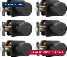 Goldenwarm Matte Black Door Knobs Interior, Privacy Bedroom Door Knob with Lock,