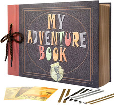 Adventure Book with Embossed Cover, Large 12.3 x 8.3 Inch 80 Pages Scrapbook Alb